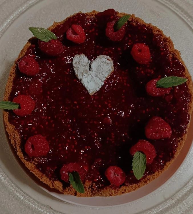 Cheesecake de Frambuesa de Pasteleria Daninka Curiñanco en la Costa Valdiviana