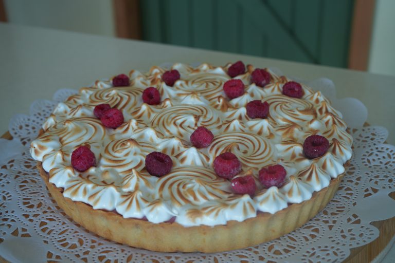 Pie de frambuesa artesanal de Daninka, Curiñanco, costa de Valdivia